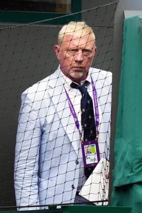 Mandatory Credit: Photo by Dave Shopland Shutterstock (12194409dg) Boris Becker courtside Wimbledon Tennis Championships, Day 6, The All England Lawn Tennis and Croquet Club, London, UK - 03 Jul 2021 Wimbledon Tennis Championships, Day 6, The All England Lawn Tennis and Croquet Club, London, UK - 03 Jul 2021  Copyright: xDavexShopland Shutterstockx 12194409dg