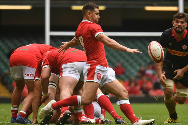 Rugby Union - 2021 Summer International - Wales vs Canada - Principality Stadium Tomos Williams (wales Rugby); kicks to clear COLORSPORT WINSTON BYNORTH 