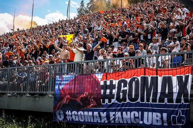 FORMULA 1 - GP of Austria 2021 SPIELBERG,AUSTRIA,03.JUL.21 - MOTORSPORTS, FORMULA 1 - Grand Prix of Austria, Red Bull Ring, practice and qualifying. Image shows an overview of fans from Max Verstappen (NED Red Bull Racing).  GEPAxpictures xManfredxBinder