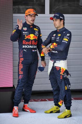 F1 Grand Prix of Austria 33 Max Verstappen (NED, Red Bull Racing), 11 Sergio Perez (MEX, Red Bull Racing), F1 Grand Prix of Austria at Red Bull Ring on July 3, 2021 in Spielberg, Austria. (Photo by Christian Bruna EPA FIA Pool via HOCH ZWEI) Spielberg Austria Poolfoto HOCH ZWEI Pool EPA-EFE ,EDITORIAL USE ONLY