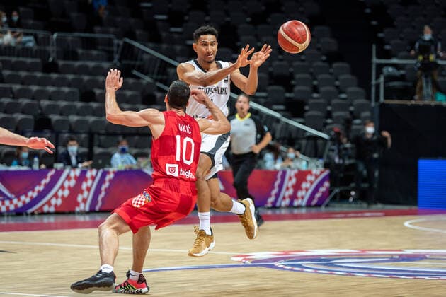 Basketball Split 03 07 2021 Olympic Qualifying FIBA Olympic Qualifying Tournament 2020 Semifinals Germany GER Croatia CRO Maodo Lo Germany, No 04 Roko Leni Ukic Croatia, No 10