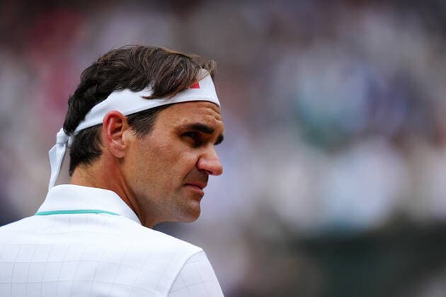 Mandatory Credit: Photo by Dave Shopland Shutterstock (12194409em) Roger Federer during his third round match Wimbledon Tennis Championships, Day 6, The All England Lawn Tennis and Croquet Club, London, UK - 03 Jul 2021 Wimbledon Tennis Championships, Day 6, The All England Lawn Tennis and Croquet Club, London, UK - 03 Jul 2021  Copyright: xDavexShopland Shutterstockx 12194409em