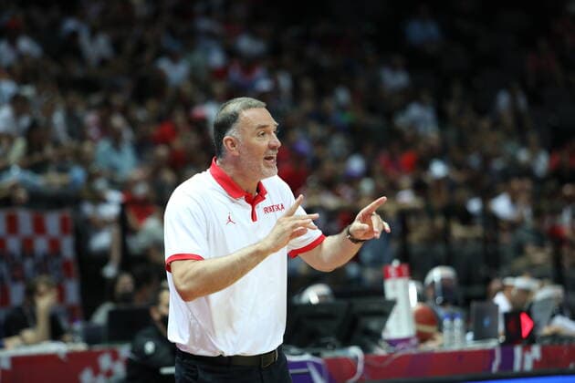 Germany v Croatia - Semi Final: 2020 FIBA Men s Olympic Qualifying Tournament Croatia Head Coach Veljko Mrsic reacts during the 2020 FIBA Men s Olympic Qualifying Tournament game between Germany and Croatia at Spaladium Arena on July 3, 2021 in Split, Croatia. IvoxCagalj PIXSELL