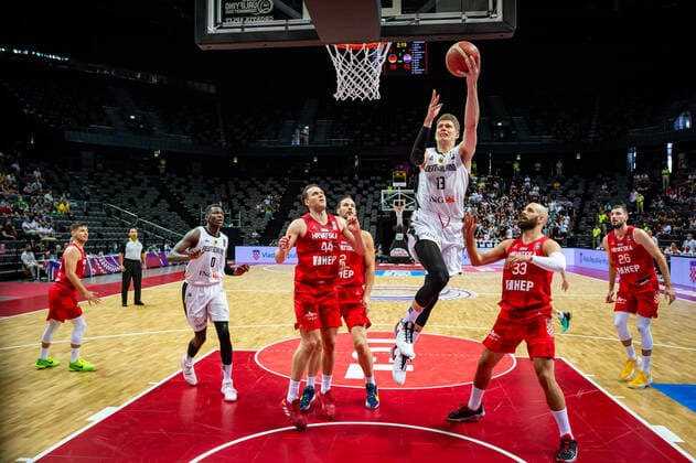 Basketball Split 03 07 2021 Olympic Qualification FIBA Olympic Qualifying Tournament 2020 Semifinals Germany GER Croatia CRO Moritz Wagner Germany, No 13 Zeljko Sakic Croatia, No 33 Bojan Bogdanovic Croatia, No 44