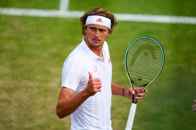 Mandatory Credit: Photo by Javier Garcia Shutterstock (12194408dg) Alexander Zverev during his third round match Wimbledon Tennis Championships, Day 6, The All England Lawn Tennis and Croquet Club, London, UK - 03 Jul 2021 Wimbledon Tennis Championships, Day 6, The All England Lawn Tennis and Croquet Club, London, UK - 03 Jul 2021  Copyright: xJavierxGarcia Shutterstockx 12194408dg