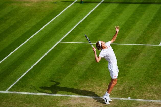 Mandatory Credit: Photo by Javier Garcia Shutterstock (12194408eh) Alexander Zverev during his third round match Wimbledon Tennis Championships, Day 6, The All England Lawn Tennis and Croquet Club, London, UK - 03 Jul 2021 Wimbledon Tennis Championships, Day 6, The All England Lawn Tennis and Croquet Club, London, UK - 03 Jul 2021  Copyright: xJavierxGarcia Shutterstockx 12194408eh