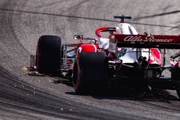 07 RAIKKONEN Kimi (fin), Alfa Romeo Racing ORLEN C41, action sparks during the Formula 1 Grosser Preis Von Osterreich 2021, 2021 Austrian Grand Prix, 9th round of the 2021 FIA Formula One World Championship, WM, Weltmeisterschaft from July 2 to 4, 2021 on the Red Bull Ring, in Spielberg, Austria - FORMULE 1 : Grand prix d Autriche - Essais - Spielberg - 03 07 2021 DPPI Panoramic  00121017_JFBE2383