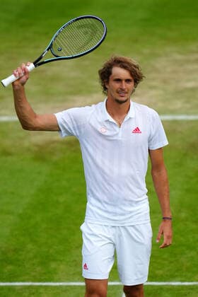 Mandatory Credit: Photo by Javier Garcia Shutterstock (12194408ez) Alexander Zverev celebrates victory in his third round match Wimbledon Tennis Championships, Day 6, The All England Lawn Tennis and Croquet Club, London, UK - 03 Jul 2021 Wimbledon Tennis Championships, Day 6, The All England Lawn Tennis and Croquet Club, London, UK - 03 Jul 2021  Copyright: xJavierxGarcia Shutterstockx 12194408ez