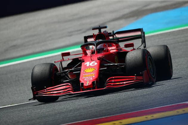 Formula 1 Austria Gran Prix 2021 Charles Leclerc of Scuderia Ferrari on track during free pratice of Formula 1 Gran Prix 2021 of Austria Spielberg Red Bull Ring Austria Copyright: xMarcoxCanonierox