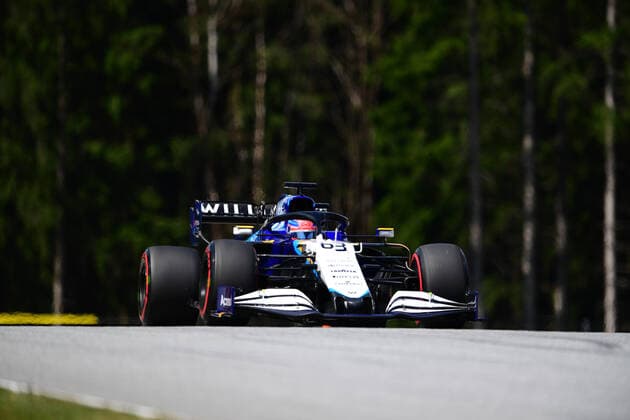 Formula 1 - Austrian Grand Prix - Qualifying George Russel of Williams Racing drive his FW43B single-seater during qualifying of Austrian Grand Prix, 9th round of Formula One World Championship, WM, Weltmeisterschaft in Red Bull Ring in Spielberg, Styria, Austria, 3 July 2021 Spielberg Styria Austria diodato-notitle210703_np2cw  Copyright: xAndreaxDiodatox