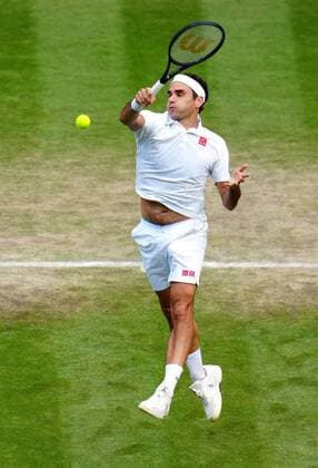 Mandatory Credit: Photo by Javier Garcia Shutterstock (12194408gd) Roger Federer during his third round match Wimbledon Tennis Championships, Day 6, The All England Lawn Tennis and Croquet Club, London, UK - 03 Jul 2021 Wimbledon Tennis Championships, Day 6, The All England Lawn Tennis and Croquet Club, London, UK - 03 Jul 2021  Copyright: xJavierxGarcia Shutterstockx 12194408gd
