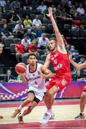 Basketball Split 03 07 2021 Olympic Qualifying FIBA Olympic Qualifying Tournament 2020 Semifinals Germany GER Croatia CRO Maodo Lo Germany, No 04 Ante Zizic Croatia, No 41
