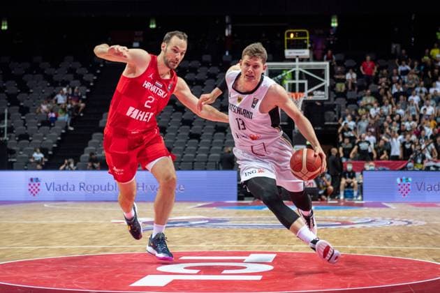 Basketball Split 03 07 2021 Olympic Qualification FIBA Olympic Qualifying Tournament 2020 Semifinals Germany GER Croatia CRO Moritz Wagner Germany, No 13 Miro Bilan Croatia, No 02