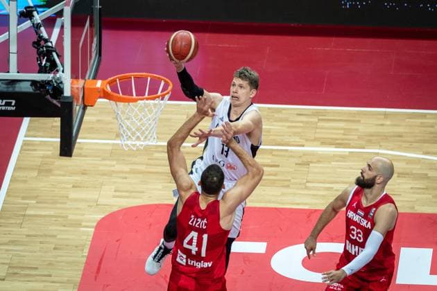 Basketball Split 03 07 2021 Olympic Qualification FIBA Olympic Qualifying Tournament 2020 Semifinals Germany GER Croatia CRO Moritz Wagner Germany, No 13 Ante Zizic Croatia, No 41