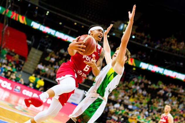 KOWNO, ZALGIRIO ARENA 03.07.2021 KWALIFIKACJE OLIMPIJSKIE TOKYO 2020 FIBA OLYMPIC QUALIFYING TOURNAMENT 2020 POLFINAL SEMIFINAL LITWA - POLSKA LITHUANIA - POLAND NZ A.J. SLAUGHTER (6), ROKAS JOKUBAITIS (13) Pawel Pietranik NEWSPIX.pl --- Newspix.pl  PIETRANIK030721_079