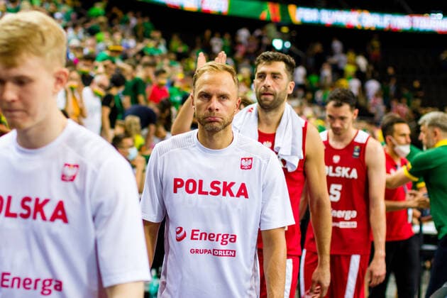 KOWNO, ZALGIRIO ARENA 03.07.2021 KWALIFIKACJE OLIMPIJSKIE TOKYO 2020 FIBA OLYMPIC QUALIFYING TOURNAMENT 2020 POLFINAL SEMIFINAL LITWA - POLSKA LITHUANIA - POLAND NZ LUKASZ KOSZAREK (55), ADAM HRYCANIUK (34) Pawel Pietranik NEWSPIX.pl --- Newspix.pl  PIETRANIK030721_130
