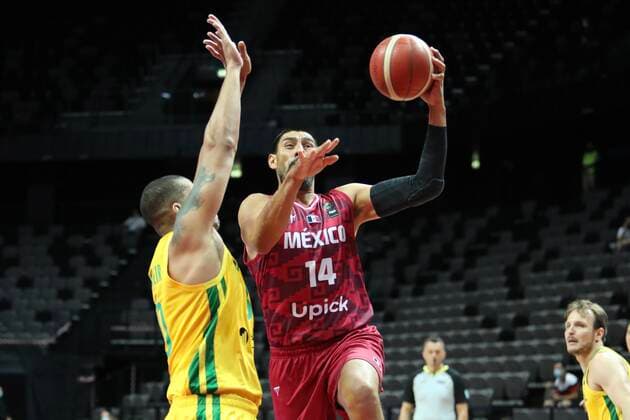 (210704) -- SPLIT, July 4, 2021 -- Gustavo Ayon (R) of Mexico competes during the 2020 FIBA Olympic Qualifying Tournament semi-final match between Brazil and Mexico in Split, Croatia, July 3, 2021. ( Pixsell via Xinhua) (SP) CROATIA-SPLIT-FIBA OQT-SEMI-FINALS-BRAZIL VS MEXICO IvoxCagalj 