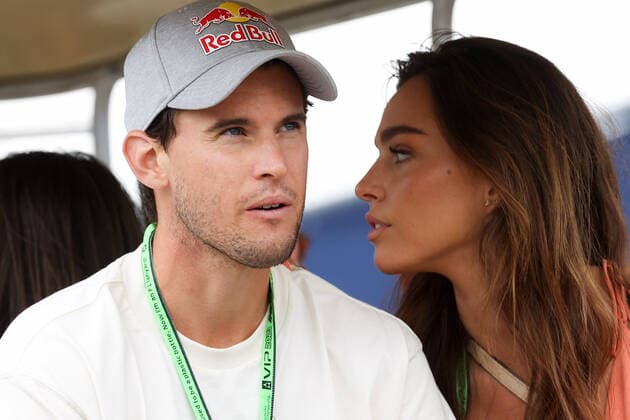 FORMULA 1 - GP of Austria 2021 SPIELBERG,AUSTRIA,04.JUL.21 - MOTORSPORTS, FORMULA 1 - Grand Prix of Austria, Red Bull Ring. Image shows Dominic Thiem (AUT) with his girlfriend Lili Paul-Roncalli.  GEPAxpictures xChristianxWalgram