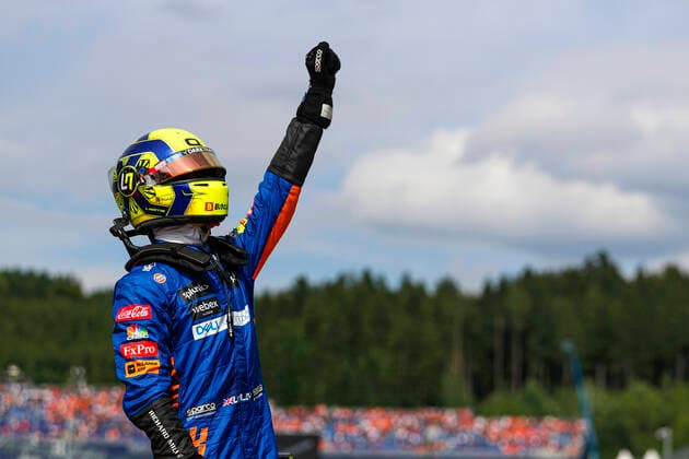 F1 Grand Prix of Austria 4 Lando Norris (GBR, McLaren F1 Team), F1 Grand Prix of Austria at Red Bull Ring on July 4, 2021 in Spielberg, Austria. (Photo by Sam Bloxham LAT Motorsport Images FIA Pool via HOCH ZWEI) Spielberg Austria Poolfoto HOCH ZWEI Pool Motorsport Images ,EDITORIAL USE ONLY