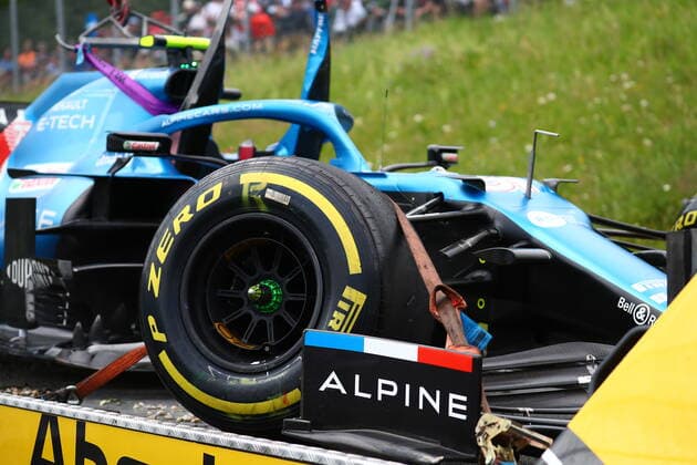 31 Esteban Ocon Alpine car after the incident. Formula 1 World Championship, WM, Weltmeisterschaft 2021, Austrian GP 1-4 July 2021  Copyright: xFedericoxBasilex xIPAx xIPAx xFedericoxBasilex xIPAx 0