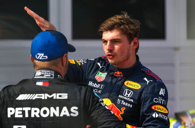 77 Valtteri Bottas FIN, Mercedes AMG Petronas F1 Team , 33 Max Verstappen NED, Red Bull Racing , F1 Grand Prix of Austria at Red Bull Ring on July 4, 2021 in Spielberg, Austria Photo by HOCH ZWEI Spielberg Austria