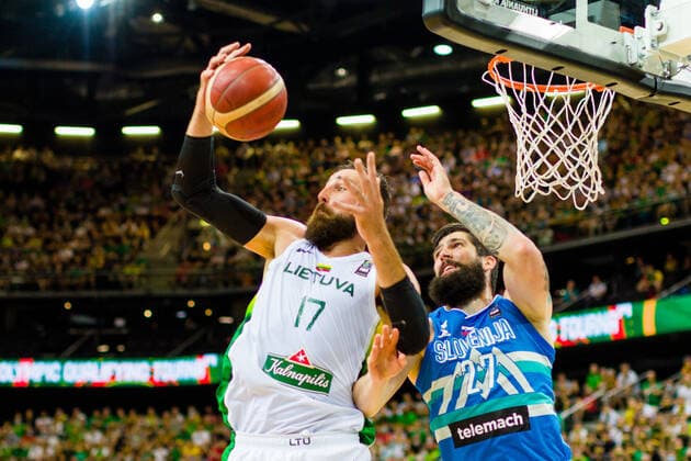 Basketball, Olympic qualifying, Lithuania - Slovenia