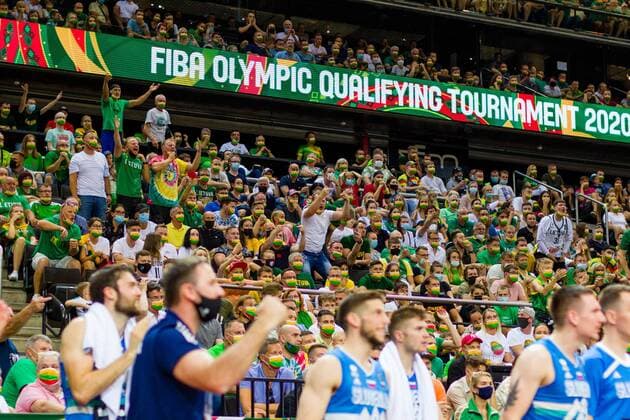 KOWNO, ZALGIRIO ARENA 04.07.2021 KWALIFIKACJE OLIMPIJSKIE TOKYO 2020 FIBA OLYMPIC QUALIFYING TOURNAMENT 2020 FINAL LITWA - SLOWENIA LITHUANIA - SLOVENIA NZ KIBICE FANS Pawel Pietranik NEWSPIX.pl --- Newspix.pl  PIETRANIK040721_057