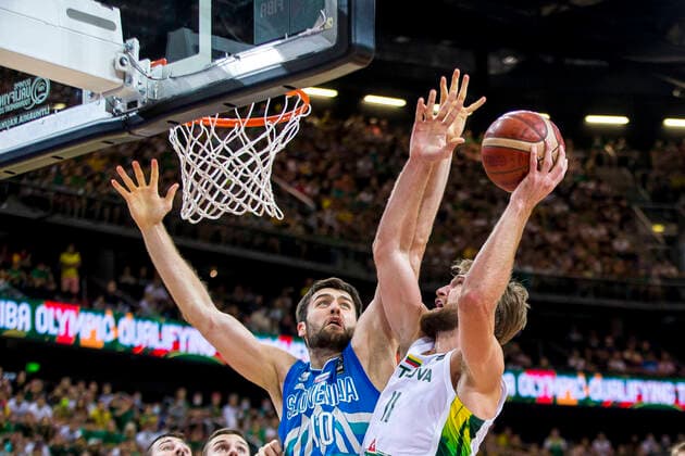 2021-07-04 Kaunas Lithuania. Lithuania plays vs Slovenia in the final of Olympic basketball qualifying tournament in Zalgirio Arena Kaunas on Sunday 4 of July 2021. Domantas Sabonis. Kaunas Lithuania lietuva-slovenija-60e1eb7ae86bf  Copyright: xRokasxLukoseviciusx tokyo olympic qualifier basketball