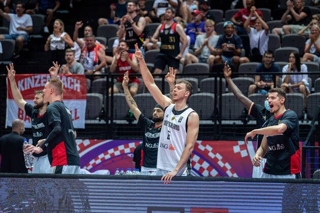 Basketball Split 04 07 2021 Olympic Qualification FIBA Olympic Qualifying Tournament 2020 Final Germany GER Brazil BRA Cheers Nils Giffey Germany, No 05