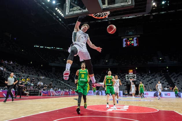 Basketball Split 04 07 2021 Olympic Qualification FIBA Olympic Qualifying Tournament 2020 Final Germany GER Brazil BRA Moritz Wagner Germany, No 13 Lucas Dias Brazil, No 18