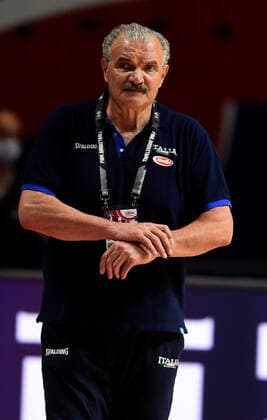 04.07.2021 Belgrade Serbia-Italy FIBA Olympic qualifying tournament final men s basketball Meo Sacchetti Italy coach :Str