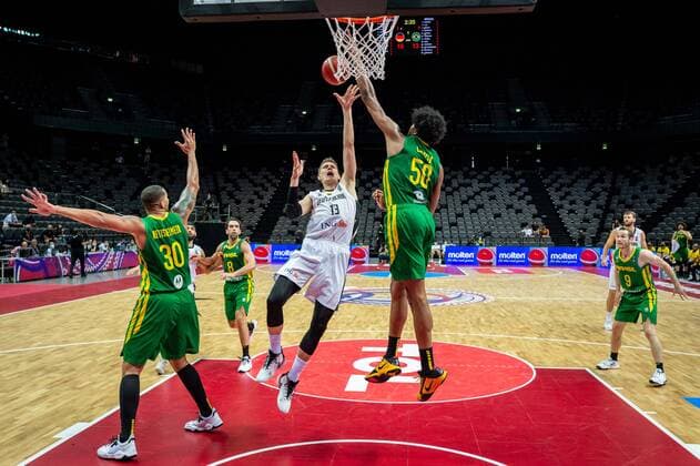 Basketball Split 04 07 2021 Olympic Qualification FIBA Olympic Qualifying Tournament 2020 Final Germany GER Brazil BRA Moritz Wagner Germany, No 13 Bruno Caboclo Brazil, No 50 Rafael Hettsheimeir Brazil, No 30