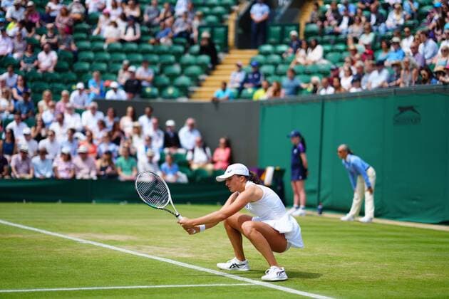 Mandatory Credit: Photo by Javier Garcia Shutterstock (12196117d) Iga Swiatek during her fourth round match Wimbledon Tennis Championships, Day 7, The All England Lawn Tennis and Croquet Club, London, UK - 05 Jul 2021 Wimbledon Tennis Championships, Day 7, The All England Lawn Tennis and Croquet Club, London, UK - 05 Jul 2021  Copyright: xJavierxGarcia Shutterstockx 12196117d