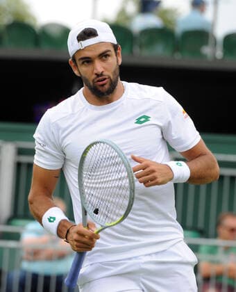 Lawn Tennis - 2021 All England Championships - Week Two - Monday - Wimbledon Mens Singles Matteo Berrettini v Ilya Ivashka Matteo Berrettini of Italy 