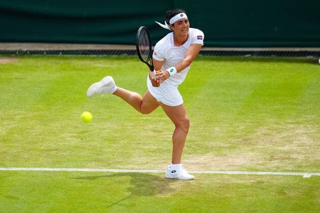 Mandatory Credit: Photo by Javier Garcia Shutterstock (12196117aq) Ons Jabeur during her fourth round match Wimbledon Tennis Championships, Day 7, The All England Lawn Tennis and Croquet Club, London, UK - 05 Jul 2021 Wimbledon Tennis Championships, Day 7, The All England Lawn Tennis and Croquet Club, London, UK - 05 Jul 2021  Copyright: xJavierxGarcia Shutterstockx 12196117aq