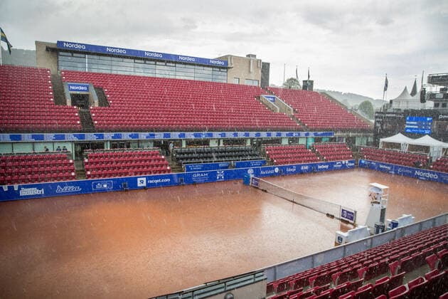 Tennis, WTA Tournament in Bastad, Extreme Rain