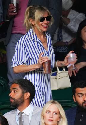 Mandatory Credit: Photo by Javier Garcia Shutterstock (12196117dp) Sienna Miller in the crowd on Centre Court Wimbledon Tennis Championships, Day 7, The All England Lawn Tennis and Croquet Club, London, UK - 05 Jul 2021 Wimbledon Tennis Championships, Day 7, The All England Lawn Tennis and Croquet Club, London, UK - 05 Jul 2021  Copyright: xJavierxGarcia Shutterstockx 12196117dp