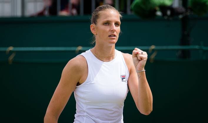 Mandatory Credit: Photo by Rob Prange Shutterstock (12196121y) Karolina Pliskova of the Czech Republic in action during the fourth round at the 2021 Wimbledon Championships Grand Slam tennis tournament Wimbledon Tennis Championships, Day 7, The All England Lawn Tennis and Croquet Club, London, UK - 05 Jul 2021 Wimbledon Tennis Championships, Day 7, The All England Lawn Tennis and Croquet Club, London, UK - 05 Jul 2021  Copyright: xRobxPrange Shutterstockx 12196121y