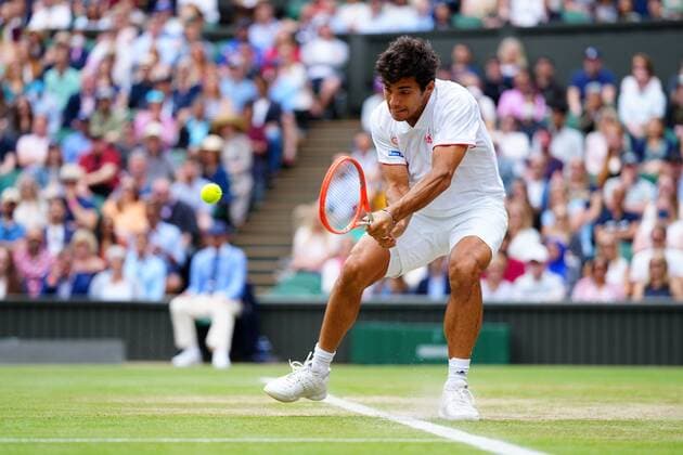 Mandatory Credit: Photo by Javier Garcia Shutterstock (12196117eg) Cristian Garin during his fourth tround match Wimbledon Tennis Championships, Day 7, The All England Lawn Tennis and Croquet Club, London, UK - 05 Jul 2021 Wimbledon Tennis Championships, Day 7, The All England Lawn Tennis and Croquet Club, London, UK - 05 Jul 2021  Copyright: xJavierxGarcia Shutterstockx 12196117eg