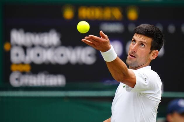 Mandatory Credit: Photo by Javier Garcia Shutterstock (12196117ei) Novak Djokovic during his fourth round match Wimbledon Tennis Championships, Day 7, The All England Lawn Tennis and Croquet Club, London, UK - 05 Jul 2021 Wimbledon Tennis Championships, Day 7, The All England Lawn Tennis and Croquet Club, London, UK - 05 Jul 2021  Copyright: xJavierxGarcia Shutterstockx 12196117ei