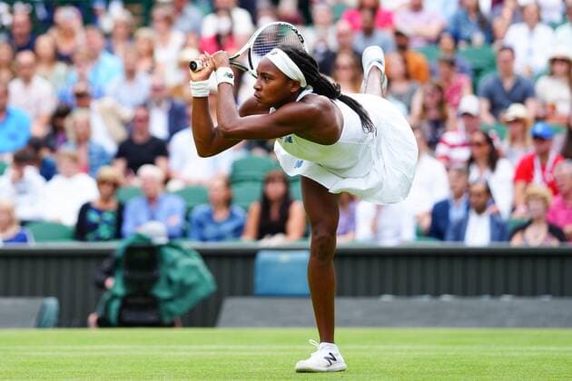 Mandatory Credit: Photo by Javier Garcia Shutterstock (12196117gp) Coco Gauff during her fourth round match Wimbledon Tennis Championships, Day 7, The All England Lawn Tennis and Croquet Club, London, UK - 05 Jul 2021 Wimbledon Tennis Championships, Day 7, The All England Lawn Tennis and Croquet Club, London, UK - 05 Jul 2021  Copyright: xJavierxGarcia Shutterstockx 12196117gp