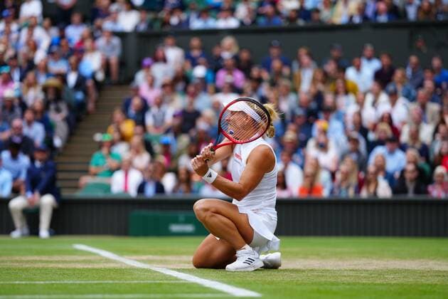 Mandatory Credit: Photo by Javier Garcia Shutterstock (12196117jh) Angelique Kerber during her fourth round match Wimbledon Tennis Championships, Day 7, The All England Lawn Tennis and Croquet Club, London, UK - 05 Jul 2021 Wimbledon Tennis Championships, Day 7, The All England Lawn Tennis and Croquet Club, London, UK - 05 Jul 2021  Copyright: xJavierxGarcia Shutterstockx 12196117jh