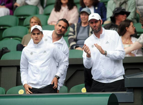 Lawn Tennis - 2021 All England Championships - Week Two - Monday - Wimbledon Coco Gauff v Angelique Kerber Angelique Kerber™s coaches in the players box on Centre court 