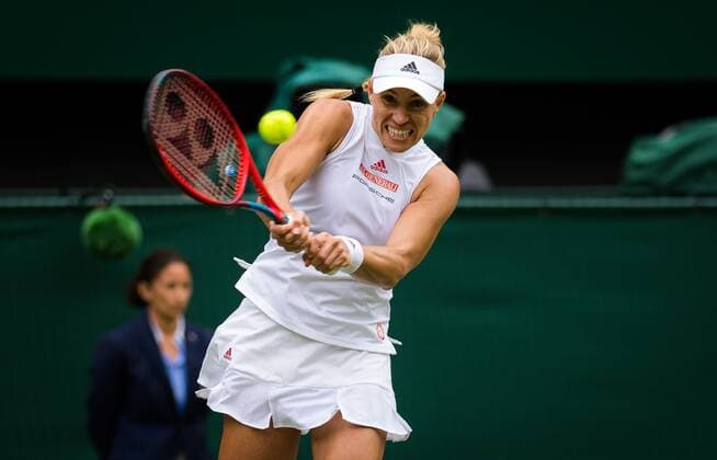 Mandatory Credit: Photo by Rob Prange Shutterstock (12196121ck) Angelique Kerber of Germany in action during the fourth round at the 2021 Wimbledon Championships Grand Slam tennis tournament Wimbledon Tennis Championships, Day 7, The All England Lawn Tennis and Croquet Club, London, UK - 05 Jul 2021 Wimbledon Tennis Championships, Day 7, The All England Lawn Tennis and Croquet Club, London, UK - 05 Jul 2021  Copyright: xRobxPrange Shutterstockx 12196121ck
