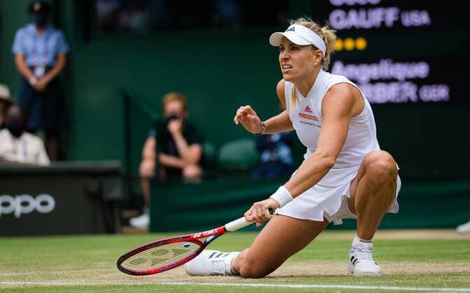 Mandatory Credit: Photo by Rob Prange Shutterstock (12196121ca) Angelique Kerber of Germany in action during the fourth round at the 2021 Wimbledon Championships Grand Slam tennis tournament Wimbledon Tennis Championships, Day 7, The All England Lawn Tennis and Croquet Club, London, UK - 05 Jul 2021 Wimbledon Tennis Championships, Day 7, The All England Lawn Tennis and Croquet Club, London, UK - 05 Jul 2021  Copyright: xRobxPrange Shutterstockx 12196121ca