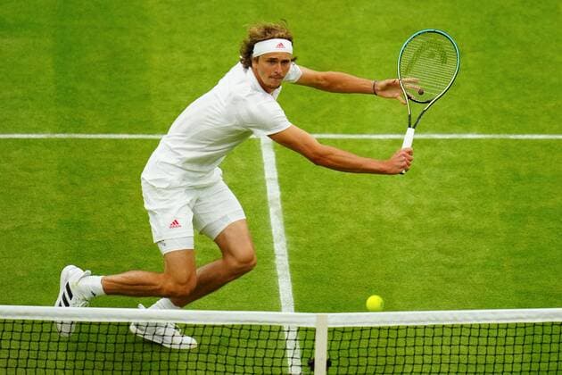 Mandatory Credit: Photo by Javier Garcia Shutterstock (12196117ks) Alexander Zverev during his fourth round match Wimbledon Tennis Championships, Day 7, The All England Lawn Tennis and Croquet Club, London, UK - 05 Jul 2021 Wimbledon Tennis Championships, Day 7, The All England Lawn Tennis and Croquet Club, London, UK - 05 Jul 2021  Copyright: xJavierxGarcia Shutterstockx 12196117ks
