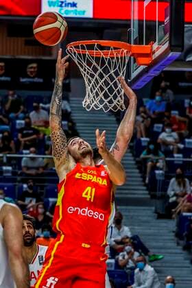 Spain s Juancho Hernangomez in action during a friendly match between Spain and Iran in the beginning of the preparation stage for the Tokyo 2020 Olympic Games, Olympische Spiele, Olympia, OS basketball tournament, at WiZink Center in Madrid, Spain, 05 July 2021. EFE. JuanJo Martín Spain - Iran !ACHTUNG: NUR REDAKTIONELLE NUTZUNG!  Copyright: xJUANJOxMARTINx GRAF4378 20210705-9a1987b8470bc9133ae267ceb02bc33126f9ae20