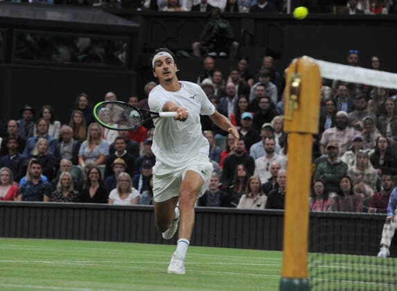 Lawn Tennis - 2021 All England Championships - Week Two - Monday - Wimbledon Roger Federer v Lorenzo Sonego Lorenzo Sonego of Italy 