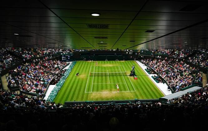 Mandatory Credit: Photo by Javier Garcia Shutterstock (12196117ls) Emma Raducanu serves on Court 1 during her fourth round match Wimbledon Tennis Championships, Day 7, The All England Lawn Tennis and Croquet Club, London, UK - 05 Jul 2021 Wimbledon Tennis Championships, Day 7, The All England Lawn Tennis and Croquet Club, London, UK - 05 Jul 2021  Copyright: xJavierxGarcia Shutterstockx 12196117ls