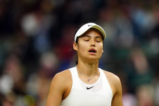 Mandatory Credit: Photo by Shutterstock (12196118hu) Emma Raducanu during her fourth round match Wimbledon Tennis Championships, Day 7, The All England Lawn Tennis and Croquet Club, London, UK - 05 Jul 2021 Wimbledon Tennis Championships, Day 7, The All England Lawn Tennis and Croquet Club, London, UK - 05 Jul 2021  Copyright: xShutterstockx 12196118hu